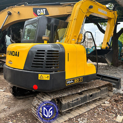 Używany Hyundai 80-7 8Ton Mały Ekskawator Krągły I Hydraulic Excavator W dobrym stanie